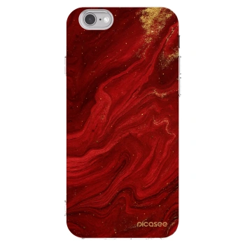 Picasee διαφανής θήκη σιλικόνης Apple iPhone 6/6S - Red