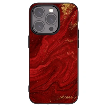 Picasee Μαύρη θήκη σιλικόνης για Apple iPhone 15 Pro - Red
