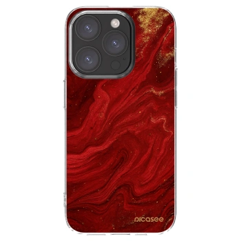 Picasee διαφανής θήκη σιλικόνης Apple iPhone 15 Pro - Red