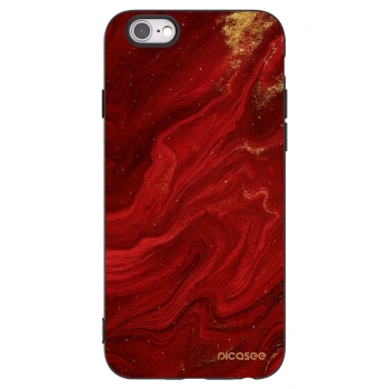 Picasee Μαύρη θήκη σιλικόνης για Apple iPhone 6/6S - Red