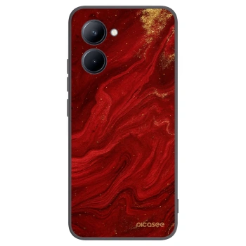 Picasee Μαύρη θήκη σιλικόνης για Realme C33 (2023) - Red