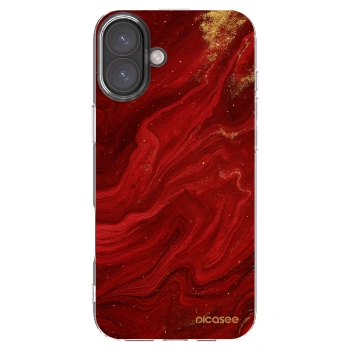 Picasee διαφανής θήκη σιλικόνης Apple iPhone 16 Plus - Red