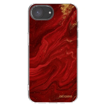 Picasee διαφανής θήκη σιλικόνης Apple iPhone 16e - Red
