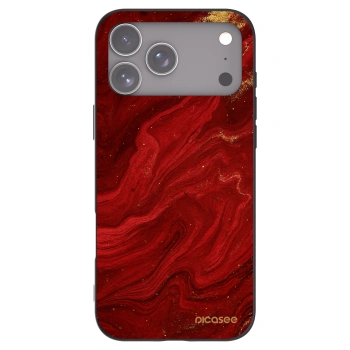 Picasee Μαύρη θήκη σιλικόνης για Apple iPhone 17 Pro Max - Red