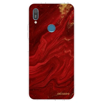 Picasee διαφανής θήκη σιλικόνης Huawei Y6 2019 - Red