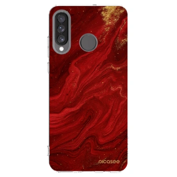 Picasee διαφανής θήκη σιλικόνης Huawei P30 Lite - Red