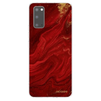 Picasee διαφανής θήκη σιλικόνης Samsung Galaxy S20 G980F - Red