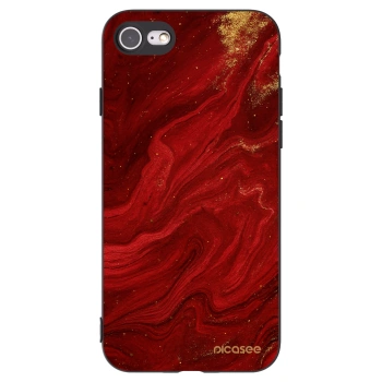 Picasee Μαύρη θήκη σιλικόνης για Apple iPhone SE 2020 - Red