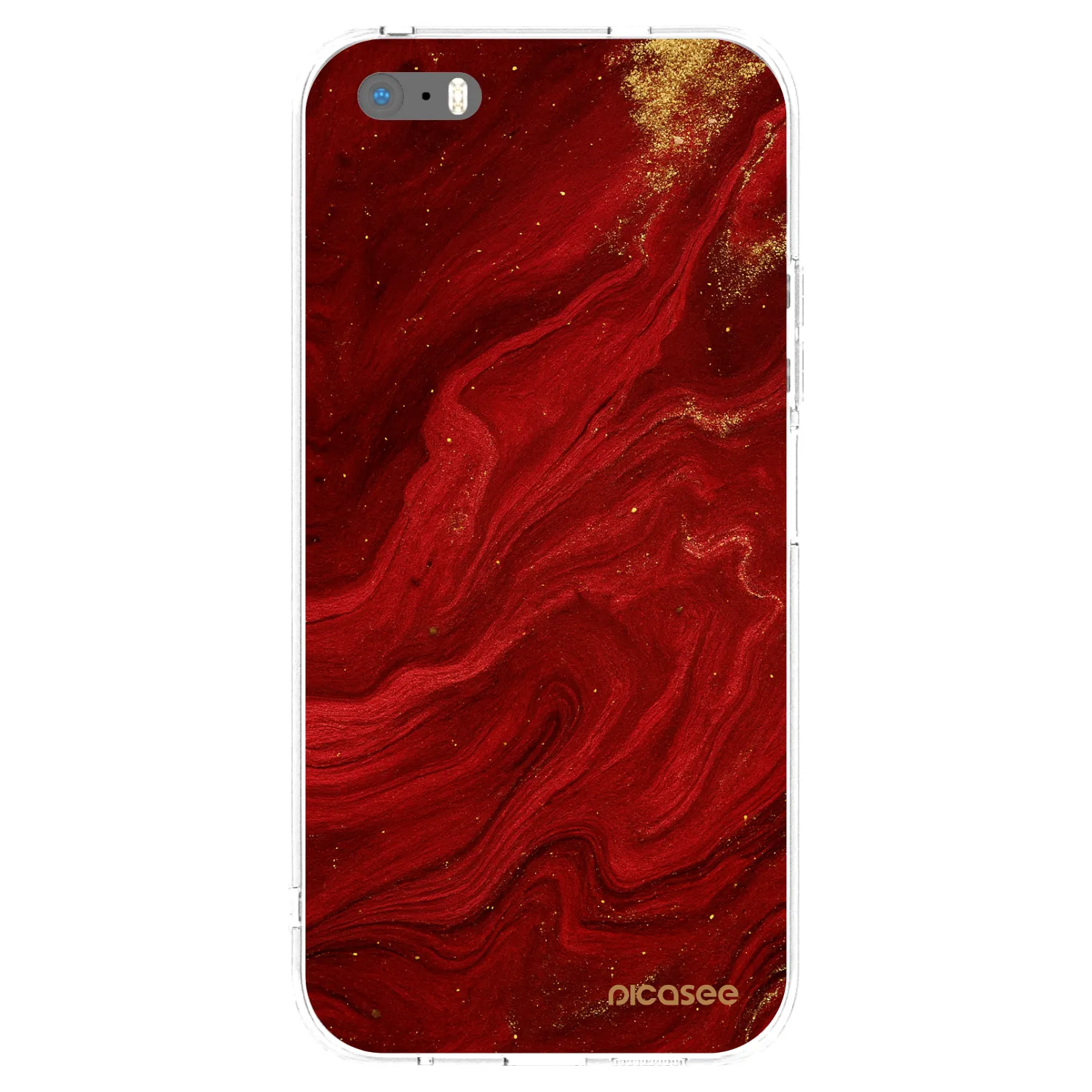 Picasee διαφανής θήκη σιλικόνης Apple iPhone 5/5S/SE - Red