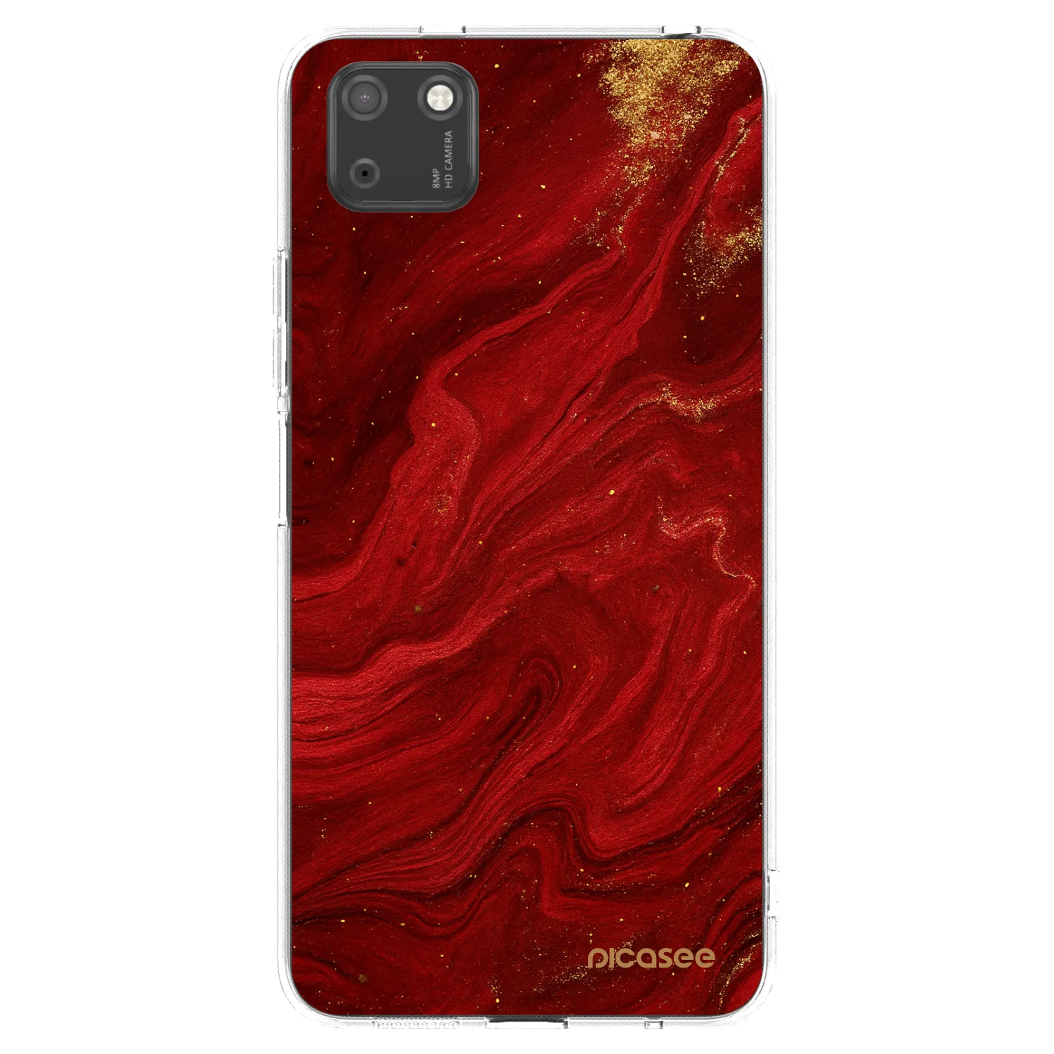 Picasee διαφανής θήκη σιλικόνης Huawei Y5P - Red