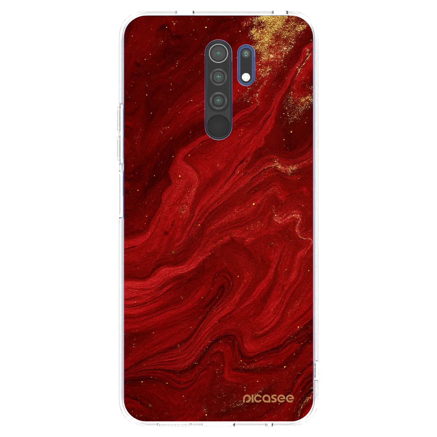 Picasee διαφανής θήκη σιλικόνης Xiaomi Redmi 9 - Red