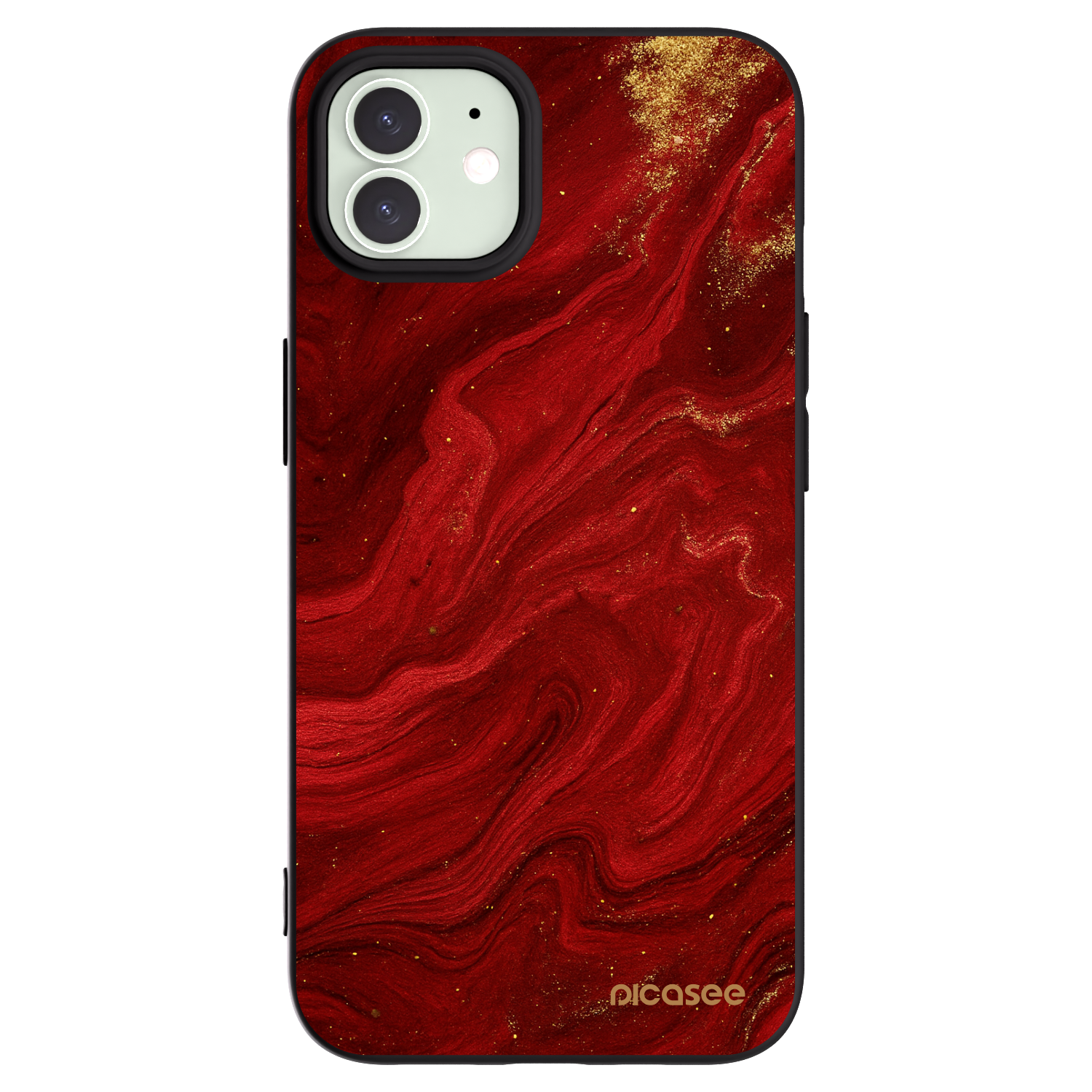 Picasee Μαύρη θήκη σιλικόνης για Apple iPhone 12 - Red