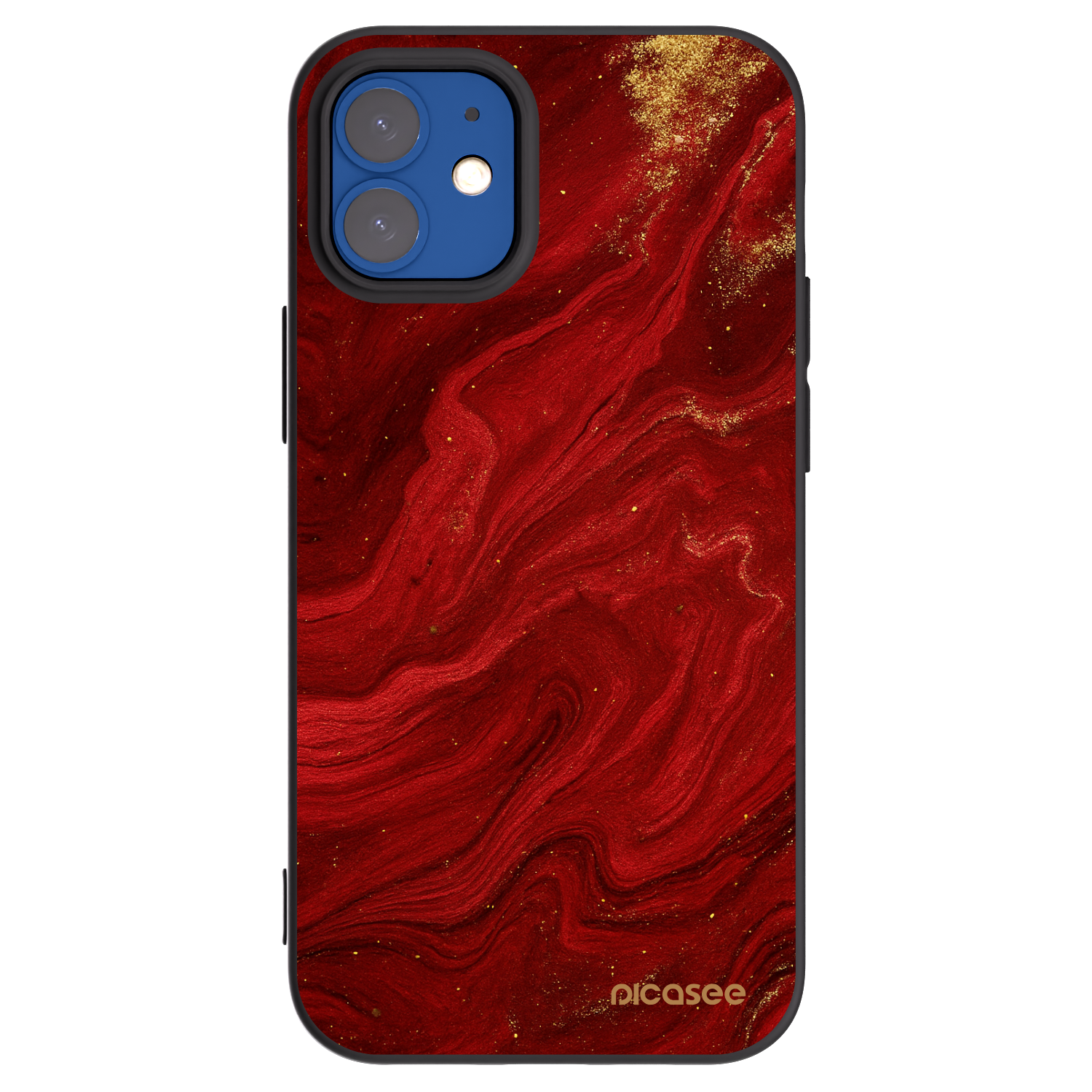 Picasee Μαύρη θήκη σιλικόνης για Apple iPhone 12 mini - Red