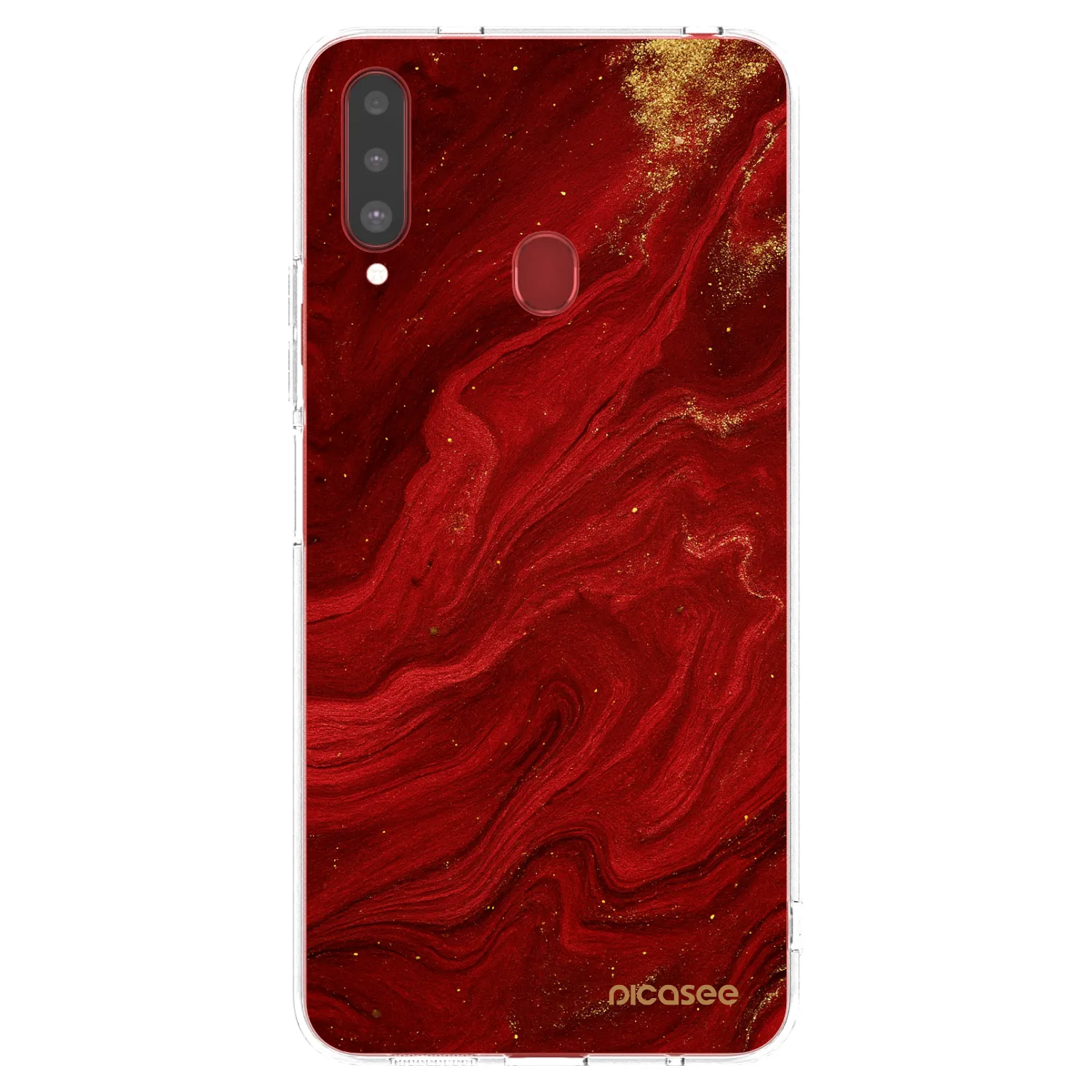Picasee διαφανής θήκη σιλικόνης Samsung Galaxy A20s - Red