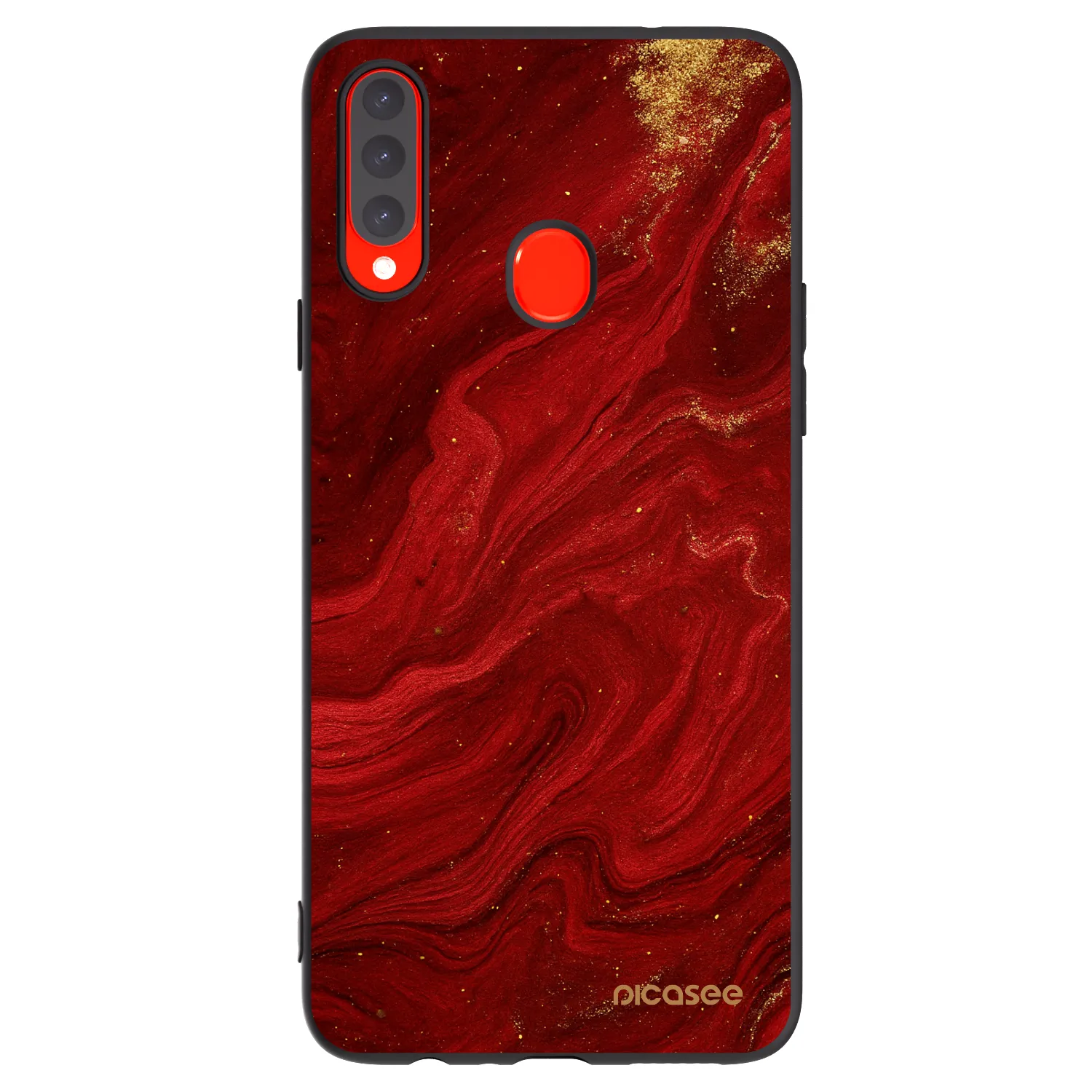 Picasee Μαύρη θήκη σιλικόνης για Samsung Galaxy A20s - Red