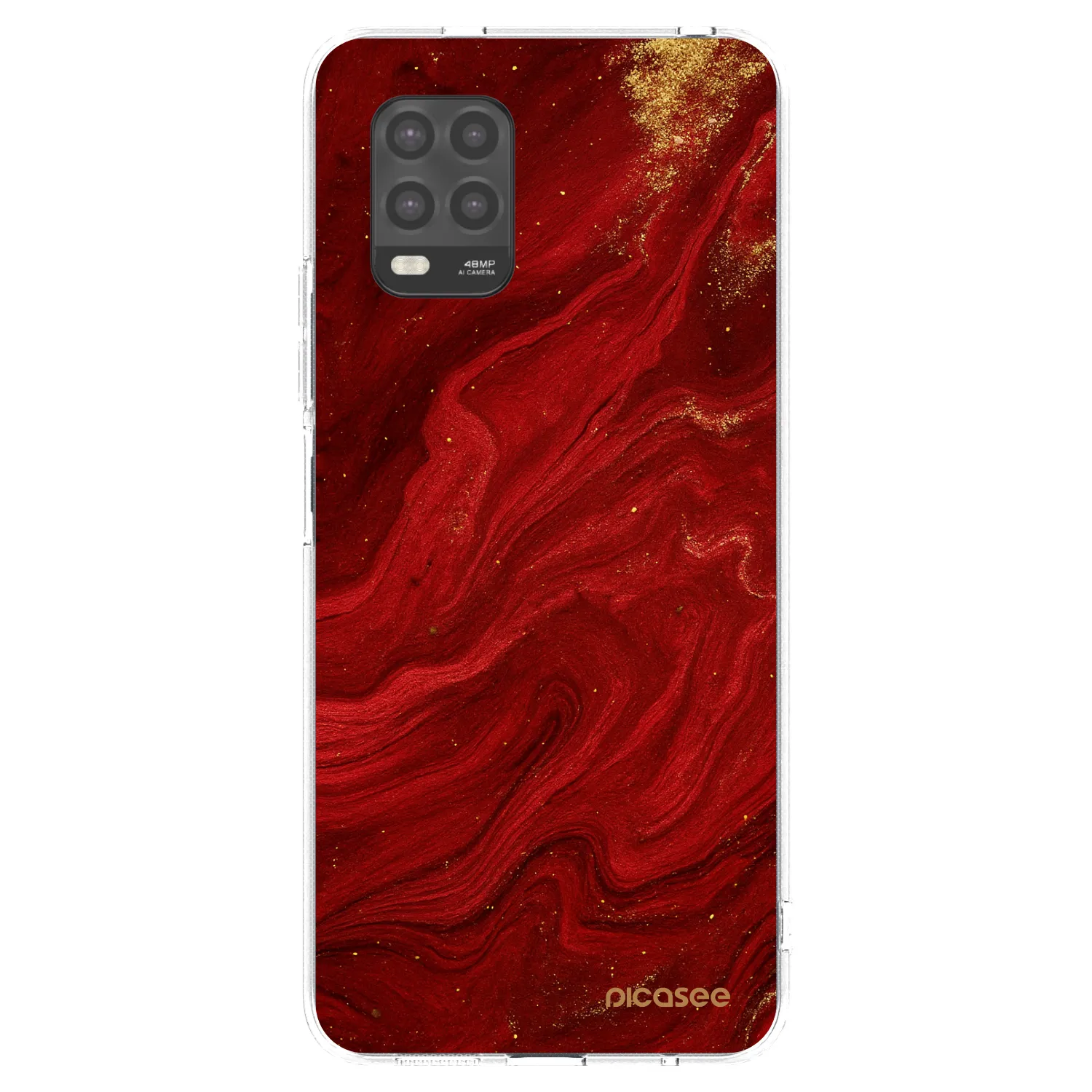 Picasee διαφανής θήκη σιλικόνης Xiaomi Mi 10 Lite - Red