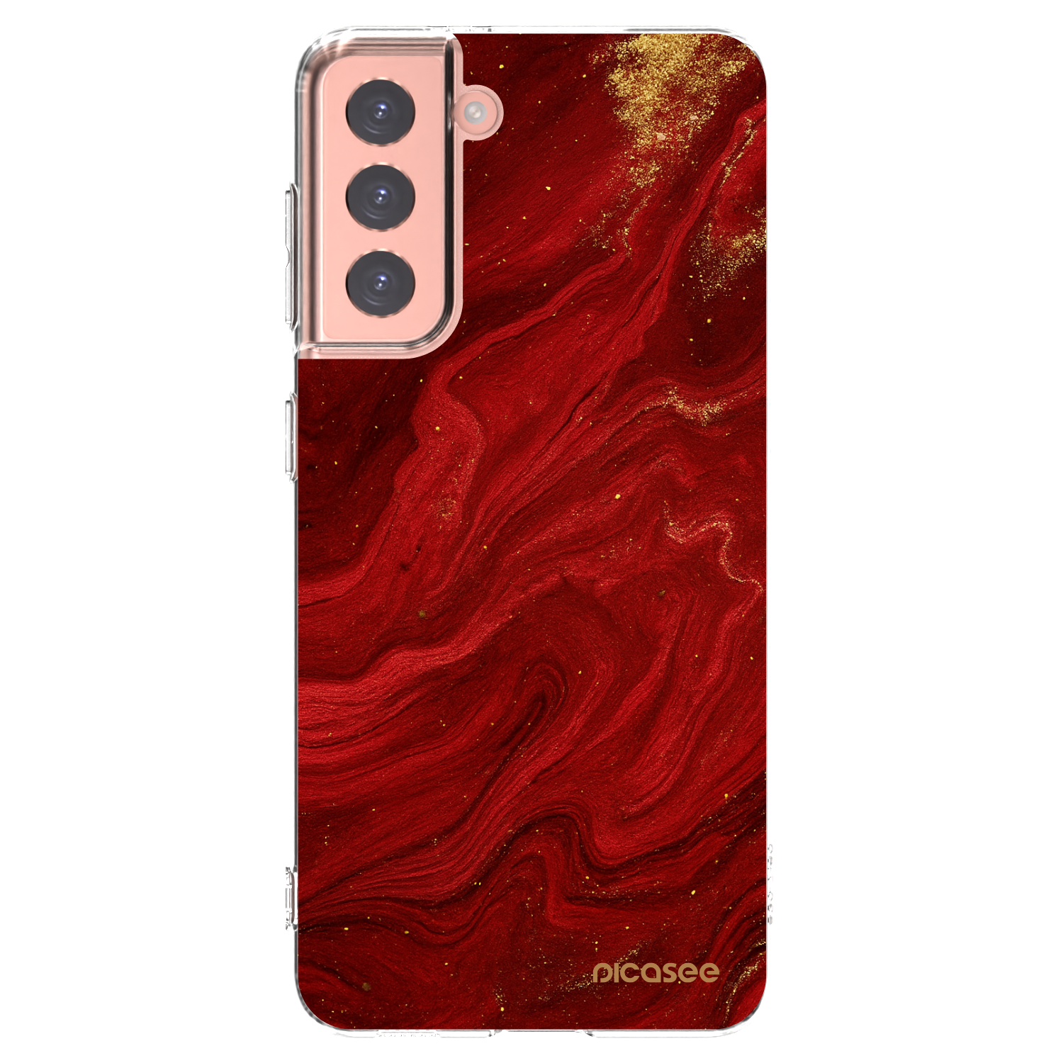 Picasee διαφανής θήκη σιλικόνης Samsung Galaxy S21 5G G991B - Red