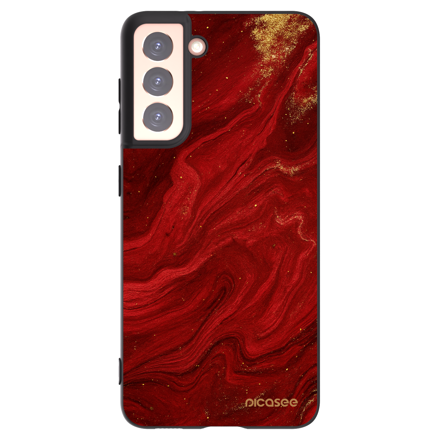 Picasee Μαύρη θήκη σιλικόνης για Samsung Galaxy S21 5G G991B - Red