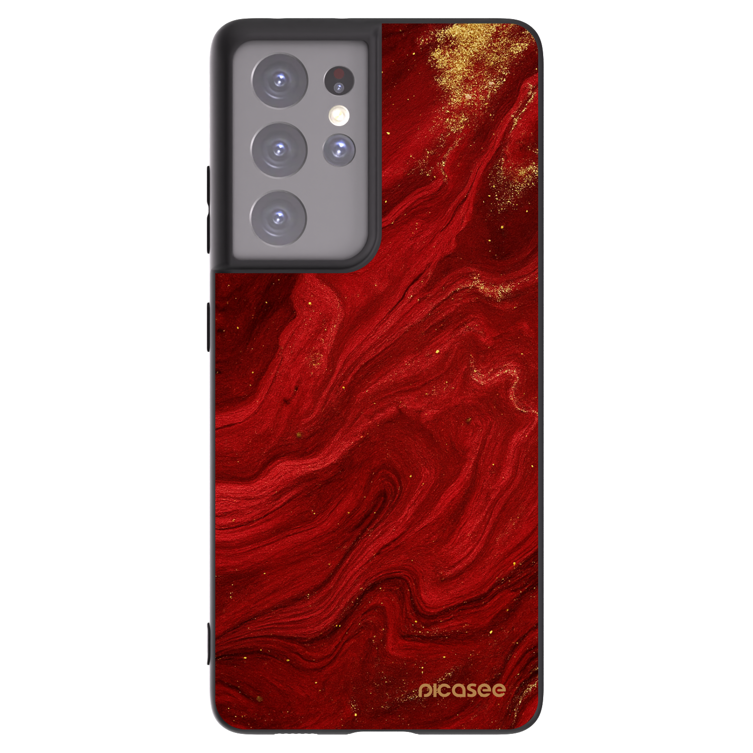 Picasee Μαύρη θήκη σιλικόνης για Samsung Galaxy S21 Ultra 5G G998B - Red