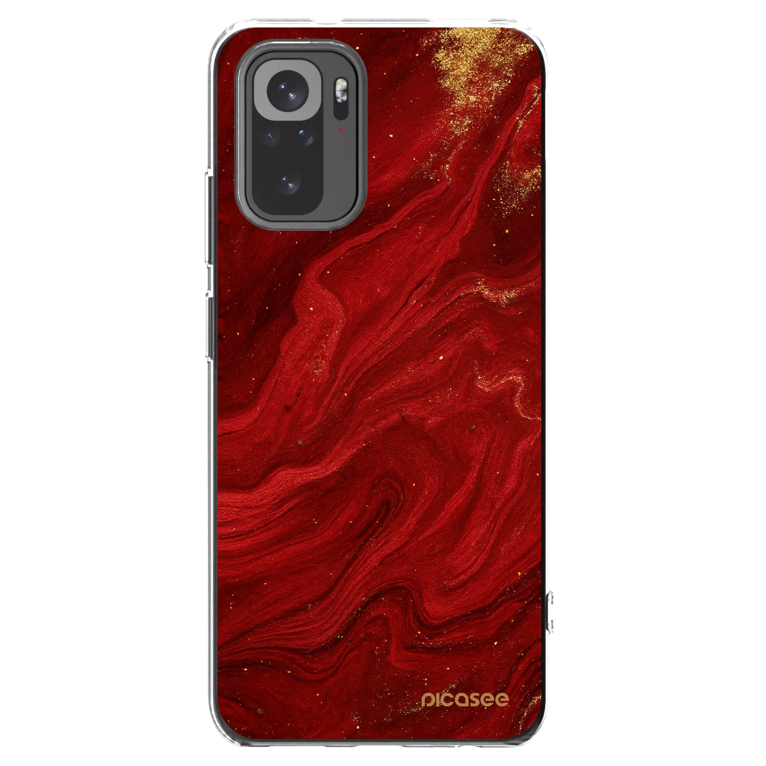 Picasee διαφανής θήκη σιλικόνης Xiaomi Redmi Note 10 - Red