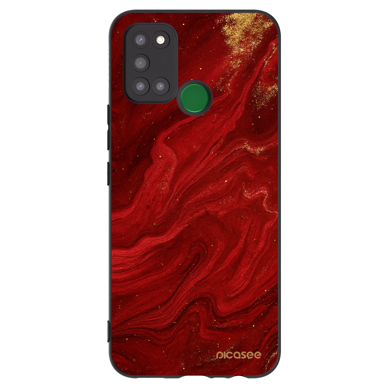Picasee Μαύρη θήκη σιλικόνης για Realme 7i - Red