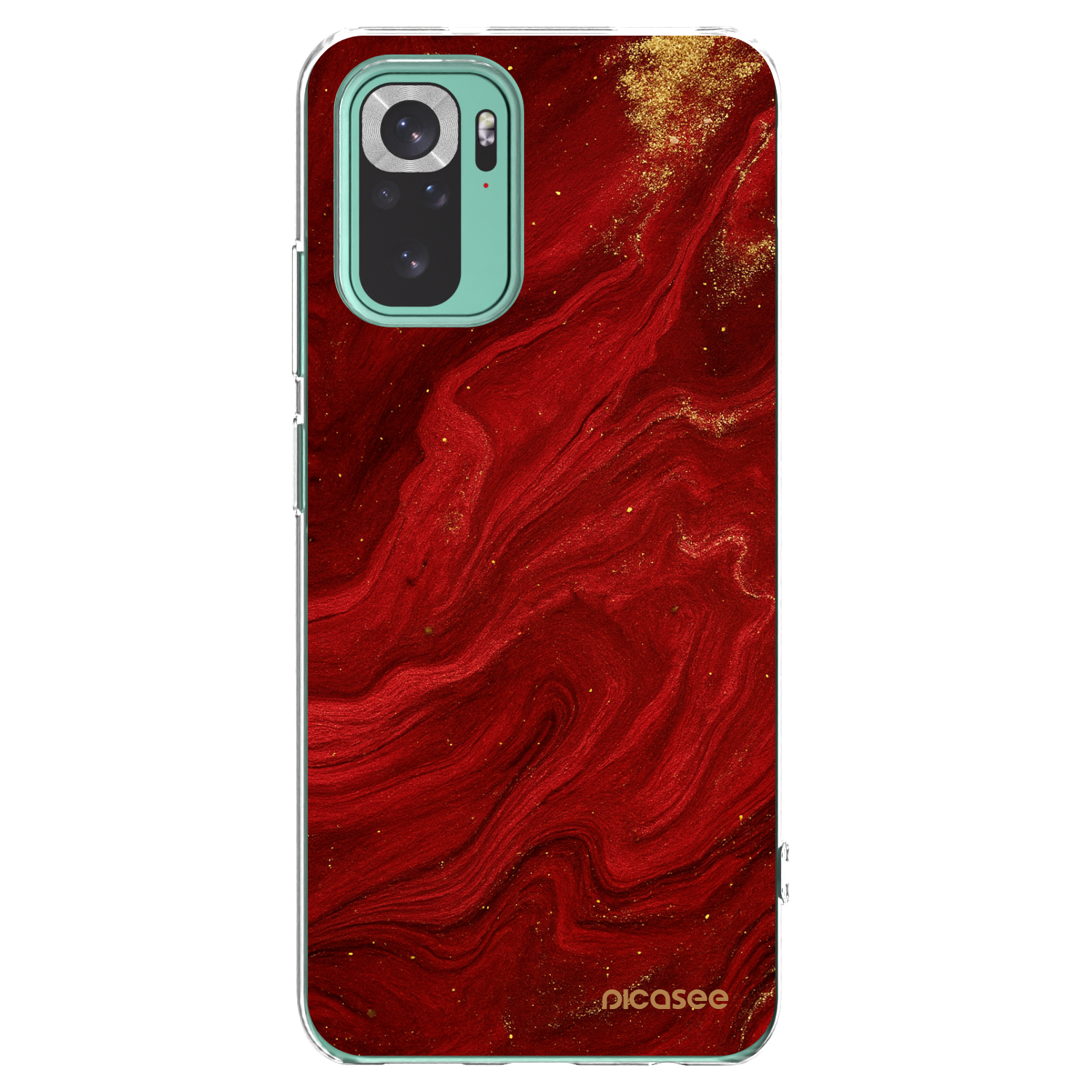 Picasee διαφανής θήκη σιλικόνης Xiaomi Redmi Note 10 Pro - Red