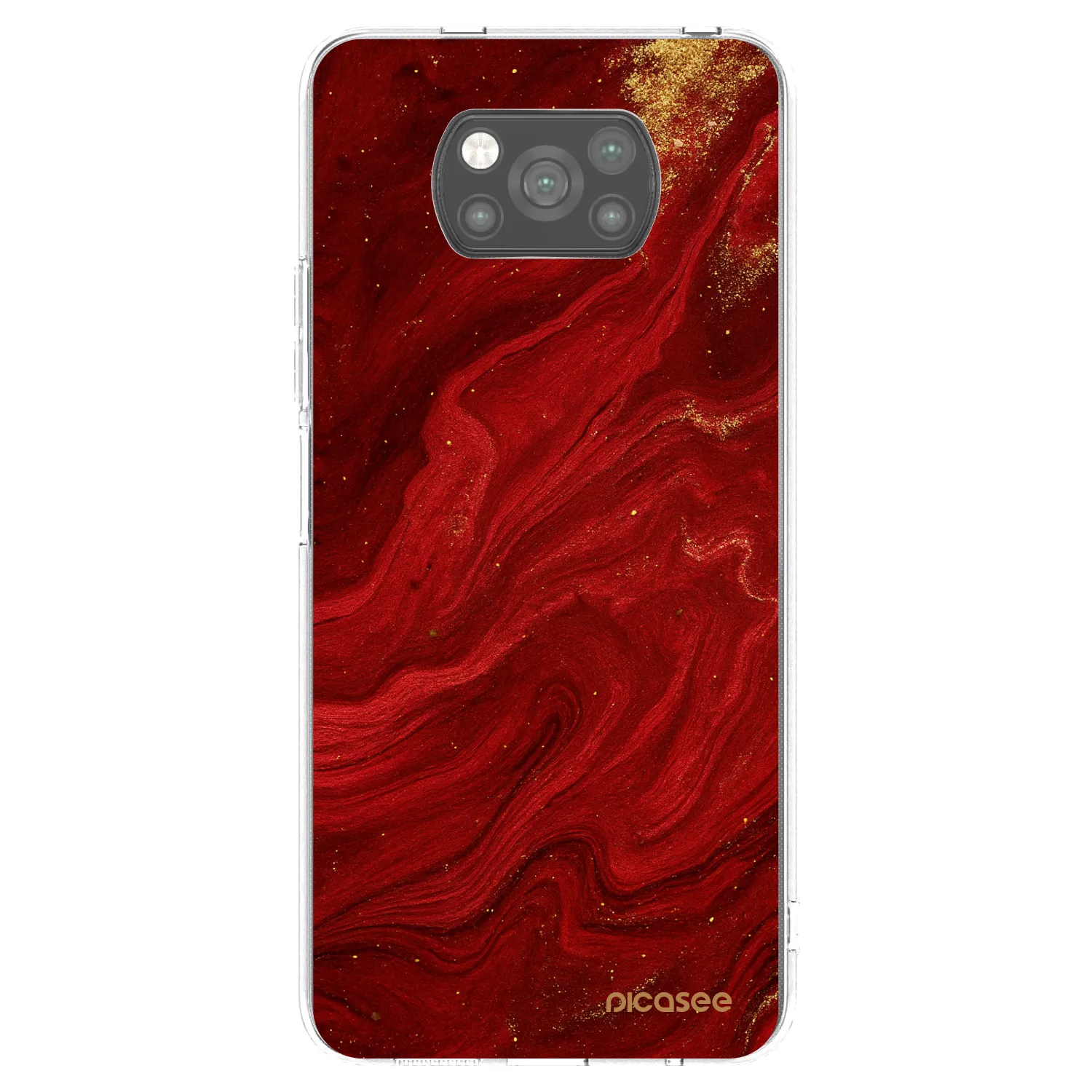 Picasee Μαύρη θήκη σιλικόνης για Xiaomi Poco X3 Pro - Red