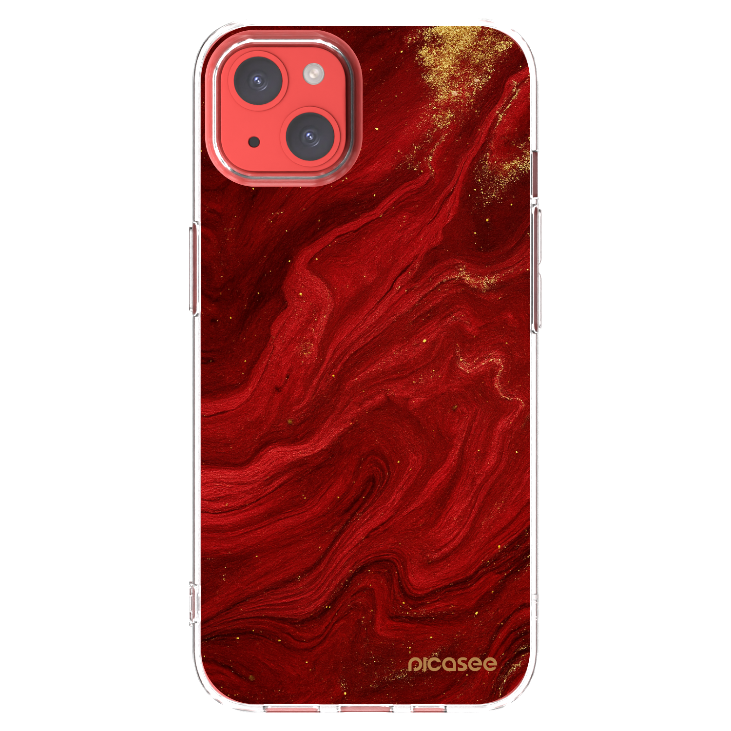 Picasee διαφανής θήκη σιλικόνης Apple iPhone 13 - Red