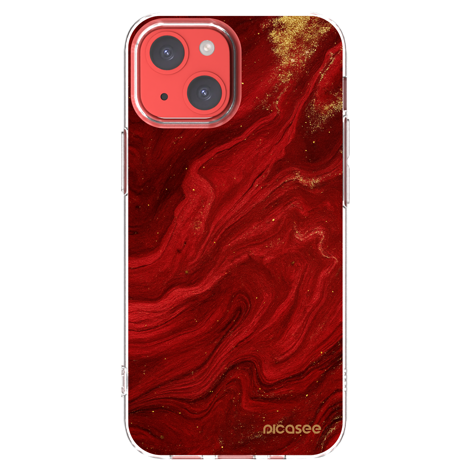 Picasee διαφανής θήκη σιλικόνης Apple iPhone 13 mini - Red