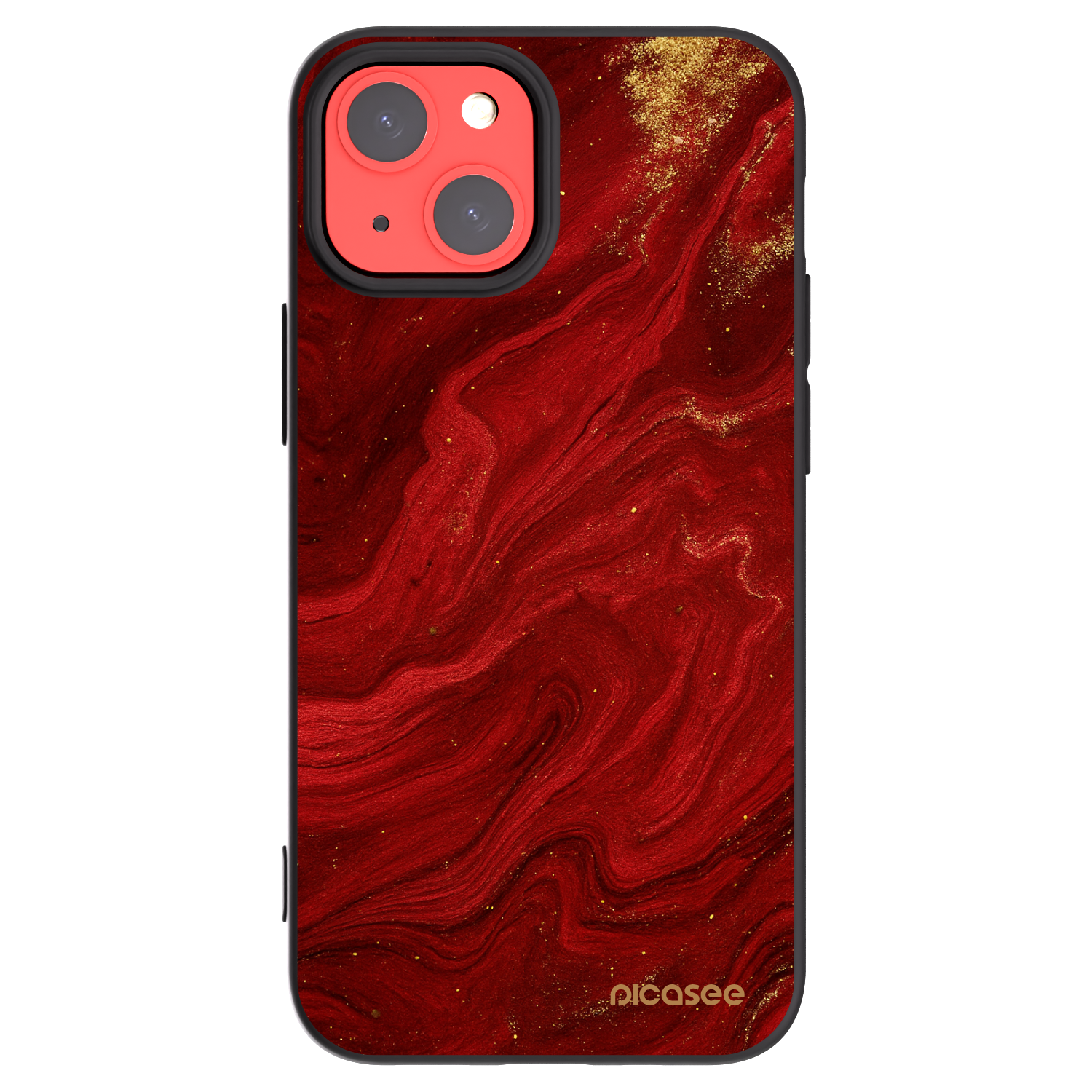 Picasee Μαύρη θήκη σιλικόνης για Apple iPhone 13 mini - Red