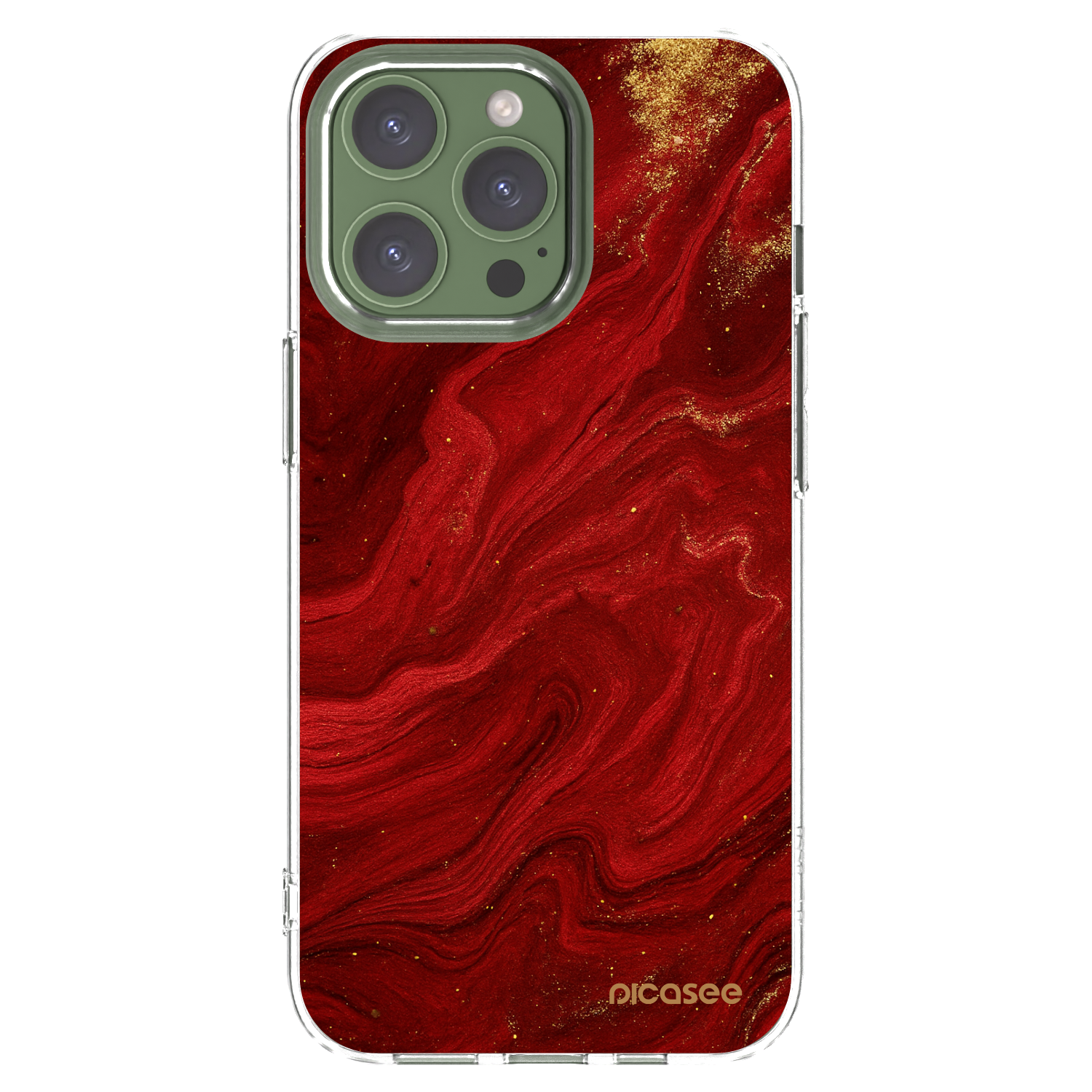Picasee διαφανής θήκη σιλικόνης Apple iPhone 13 Pro - Red