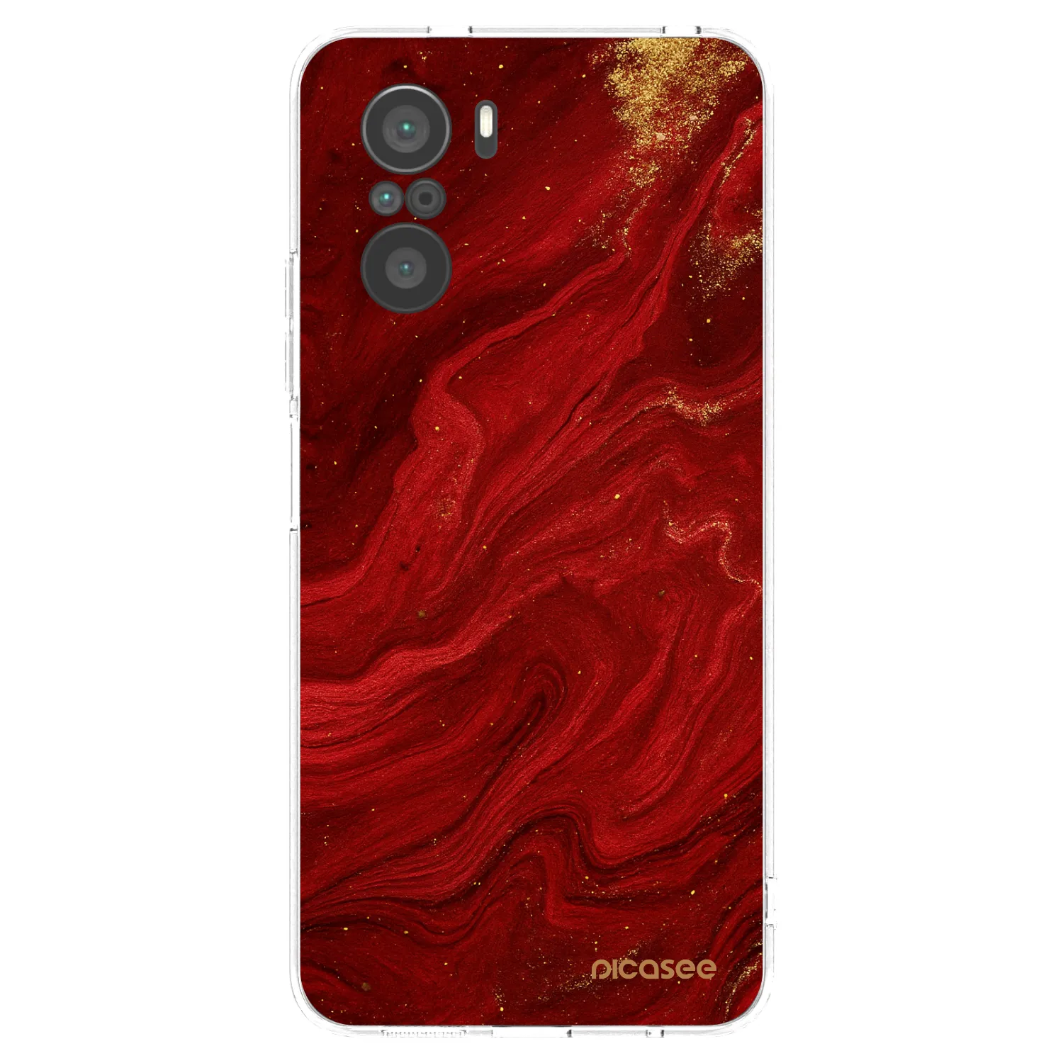 Picasee διαφανής θήκη σιλικόνης Xiaomi Poco F3 - Red