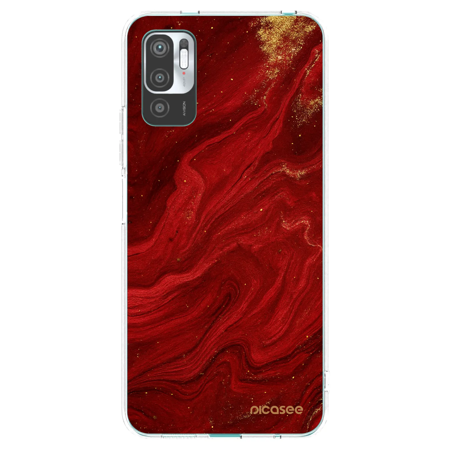 Picasee διαφανής θήκη σιλικόνης Xiaomi Redmi Note 10 5G - Red
