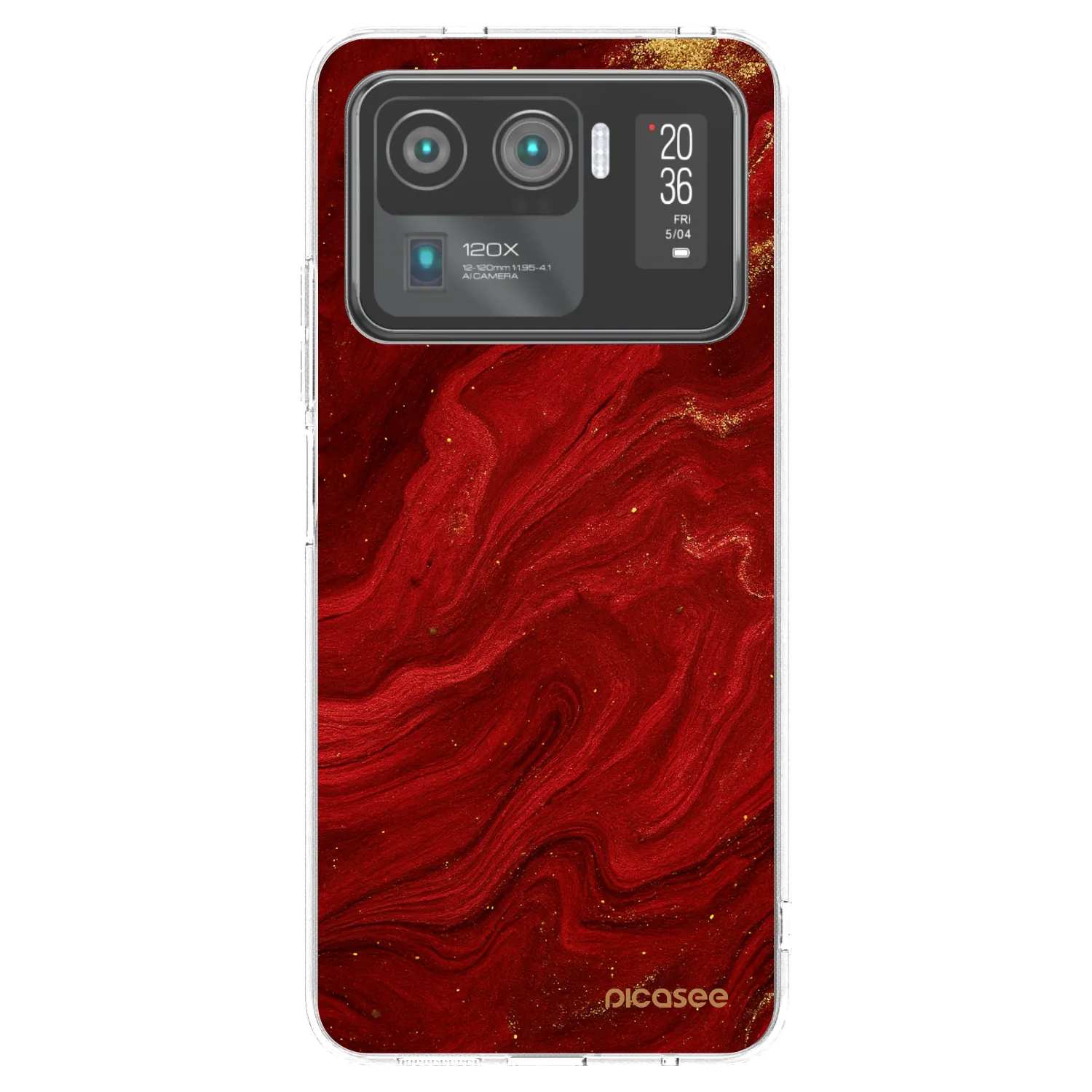 Picasee διαφανής θήκη σιλικόνης Xiaomi Mi 11 Ultra - Red