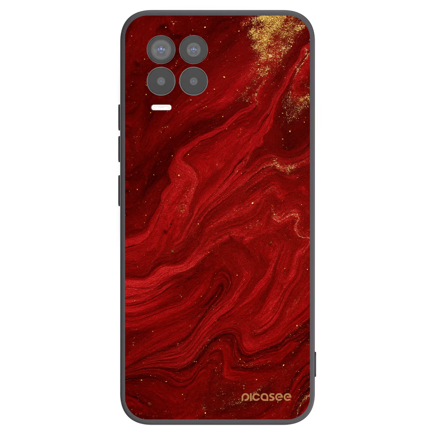 Picasee Μαύρη θήκη σιλικόνης για Realme 8 4G - Red