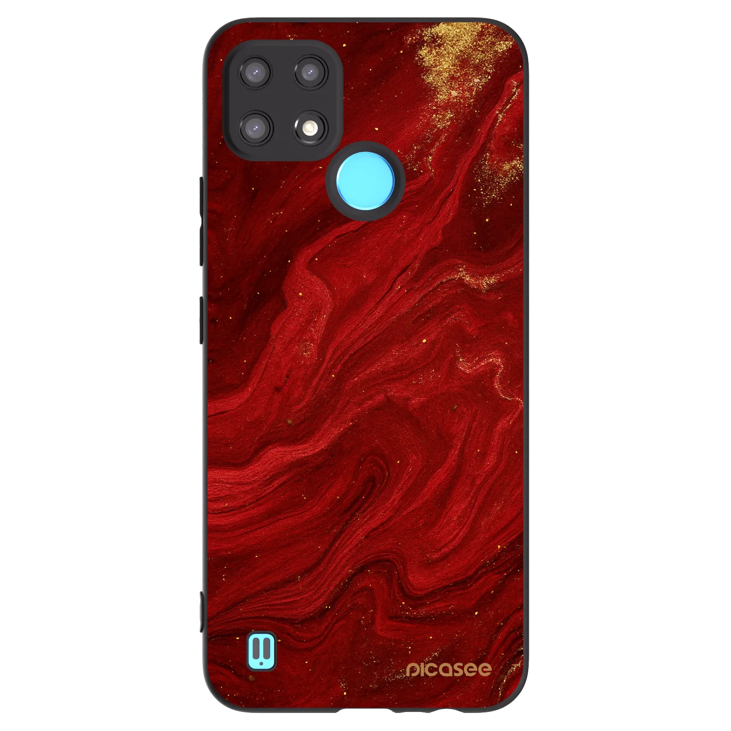 Picasee Μαύρη θήκη σιλικόνης για Realme C21 - Red