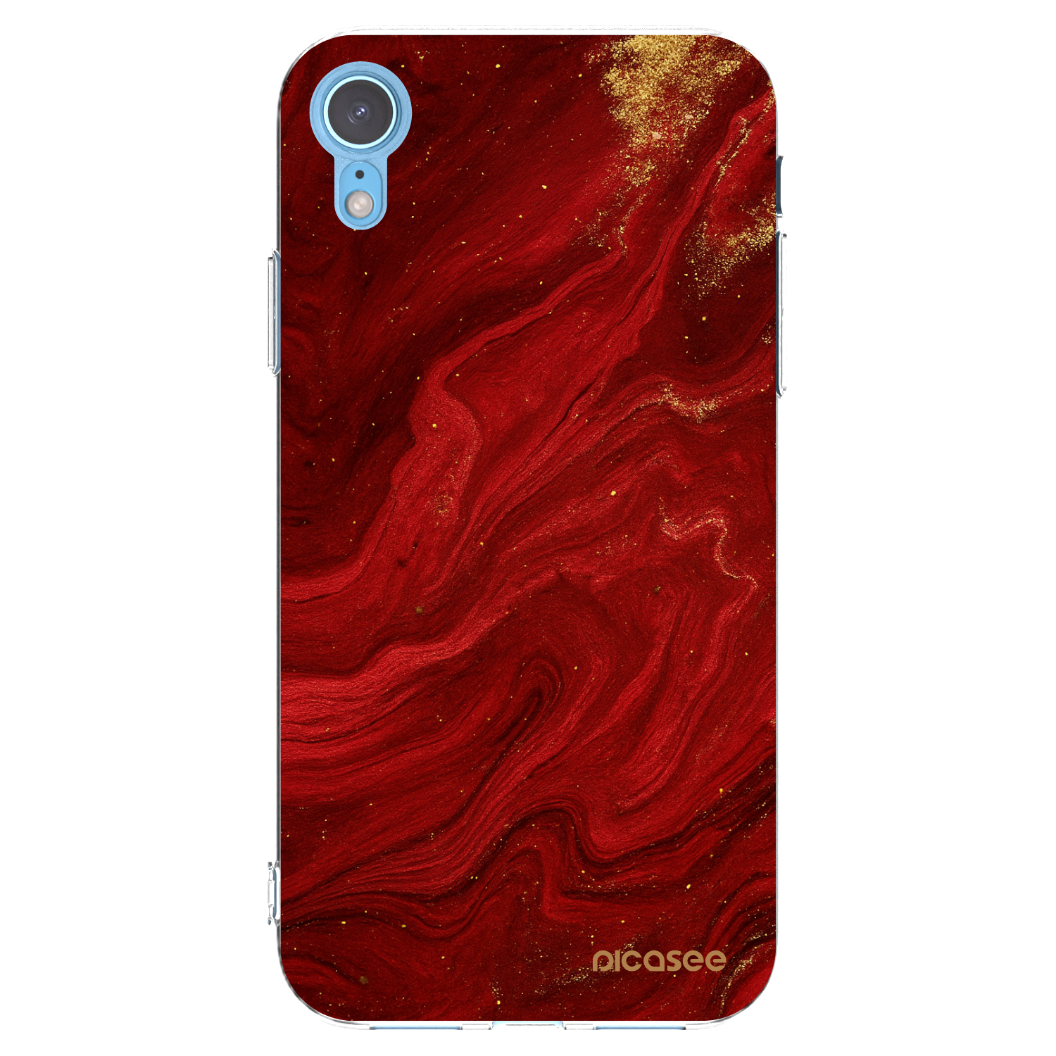 Picasee διαφανής θήκη σιλικόνης Apple iPhone XR - Red