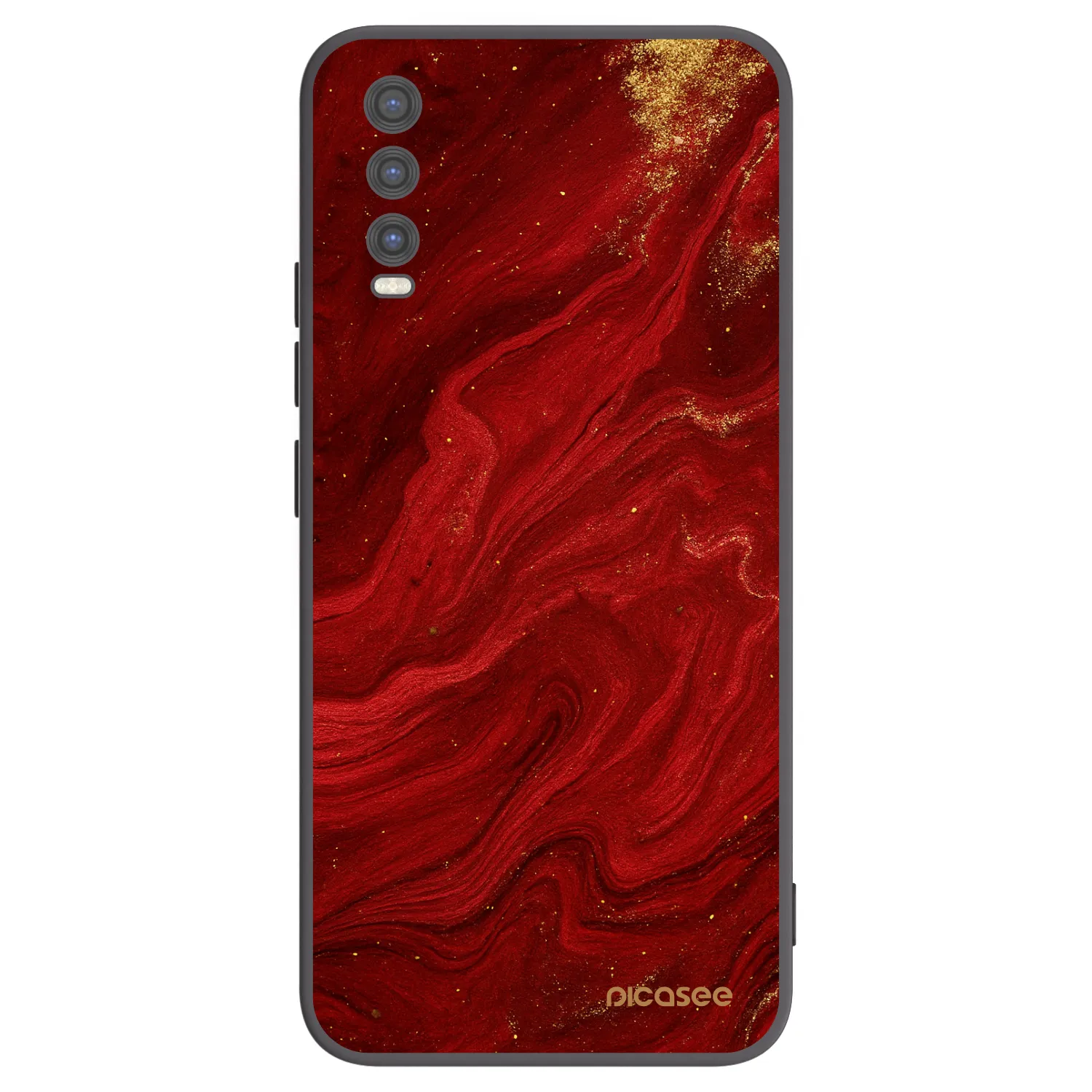 Picasee Μαύρη θήκη σιλικόνης για Vivo Y20s - Red