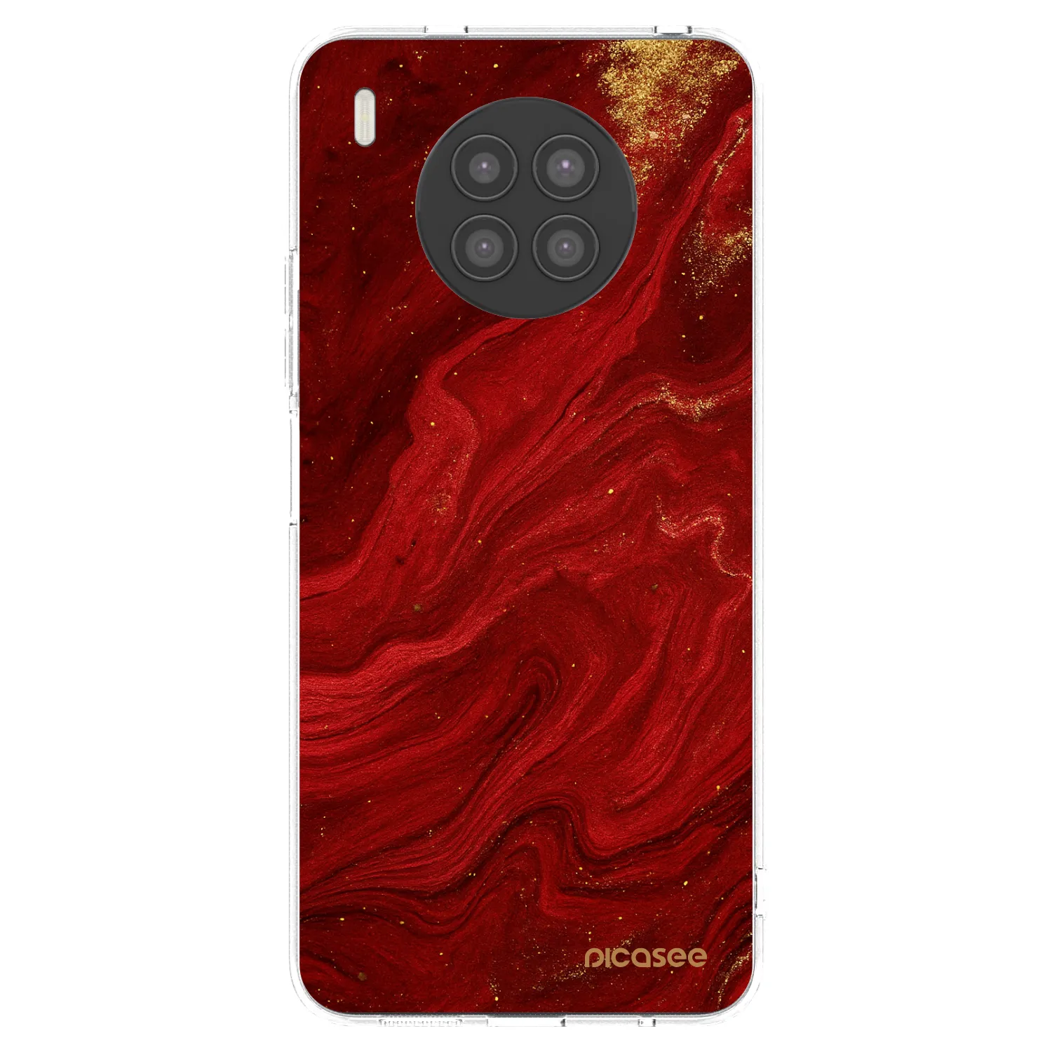 Picasee διαφανής θήκη σιλικόνης Huawei Nova 8i - Red
