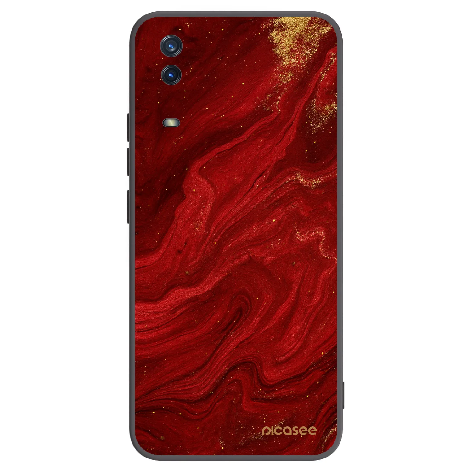 Picasee Μαύρη θήκη σιλικόνης για Vivo Y11s - Red