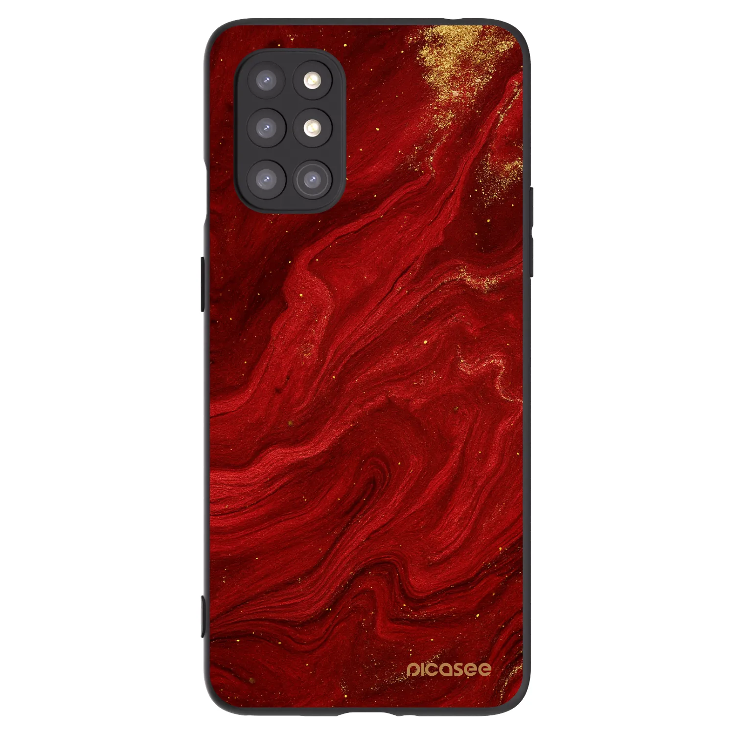 Picasee Μαύρη θήκη σιλικόνης για OnePlus 8T - Red