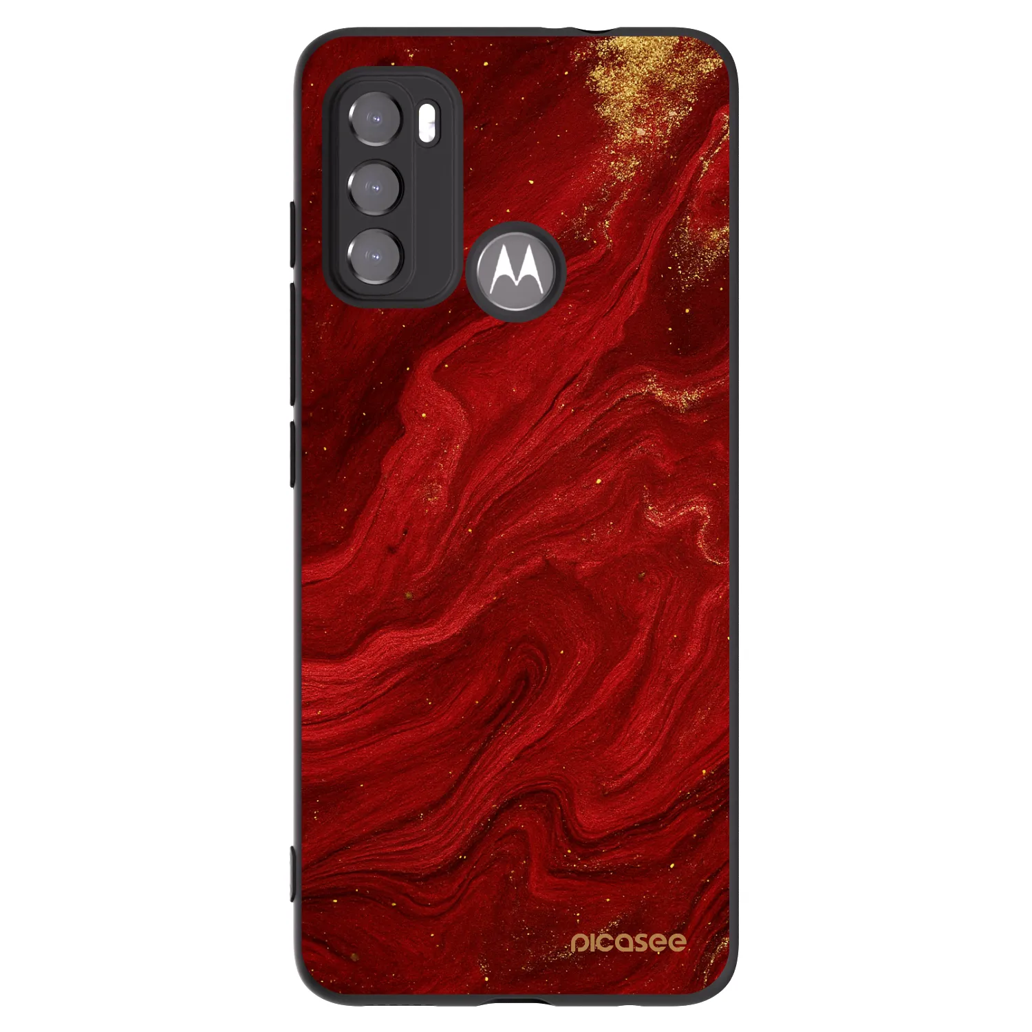 Picasee Μαύρη θήκη σιλικόνης για Motorola Moto G60 - Red