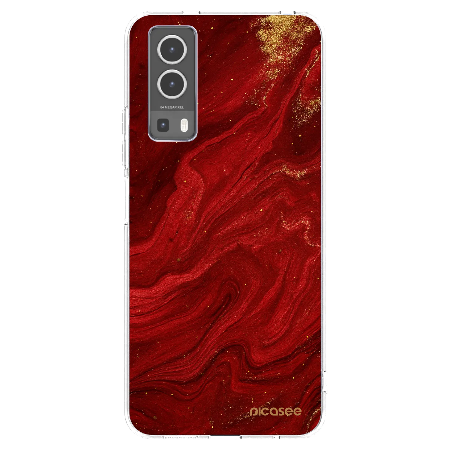 Picasee διαφανής θήκη σιλικόνης Vivo Y72 5G - Red