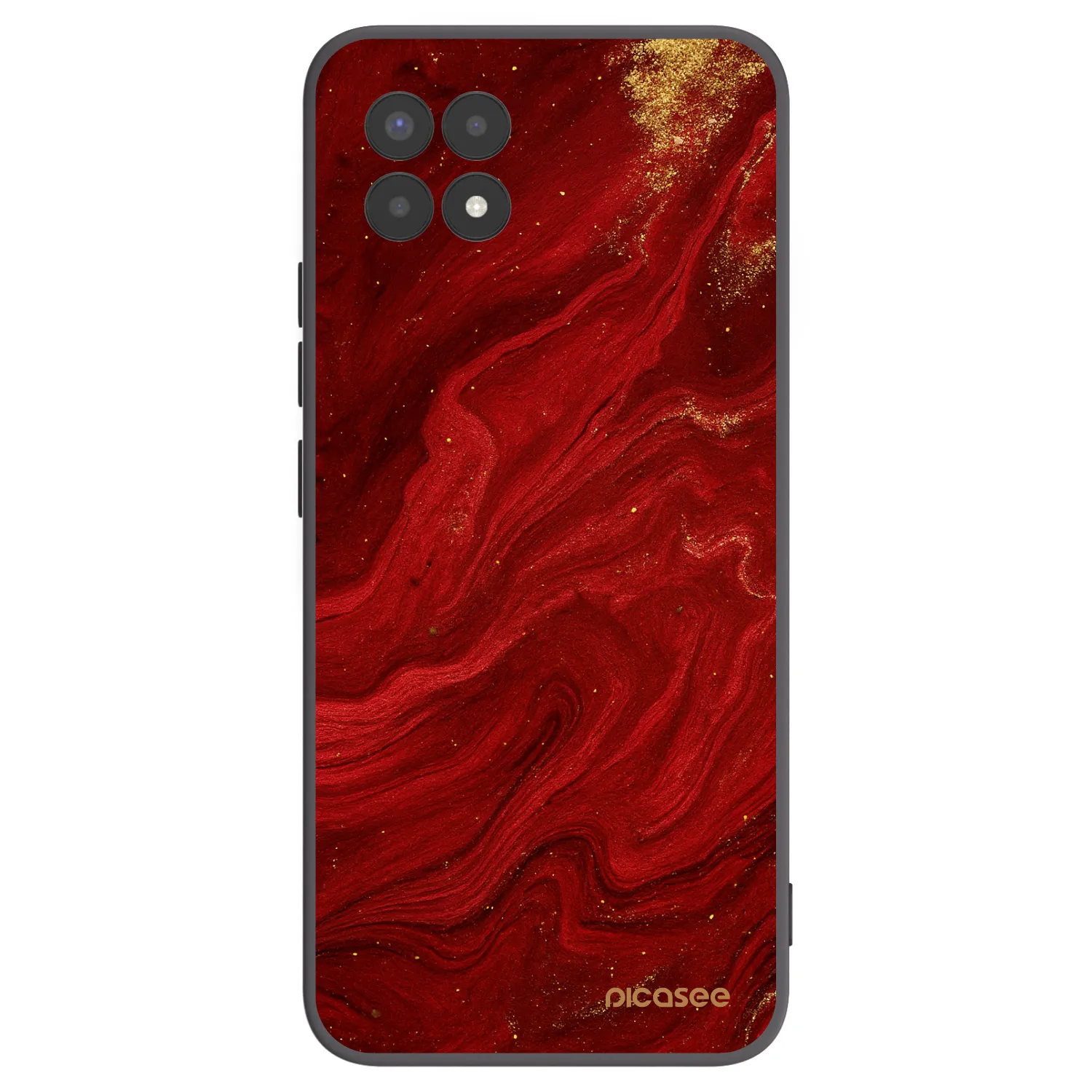 Picasee Μαύρη θήκη σιλικόνης για Realme 8i - Red
