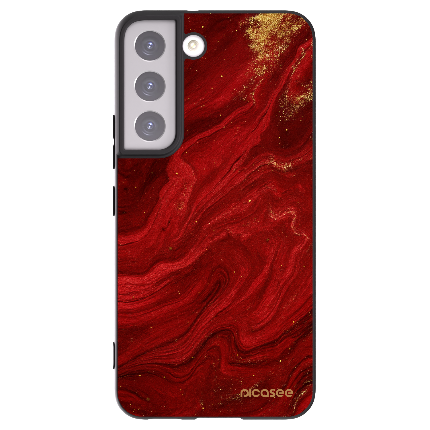 Picasee Μαύρη θήκη σιλικόνης για Samsung Galaxy S22 5G - Red