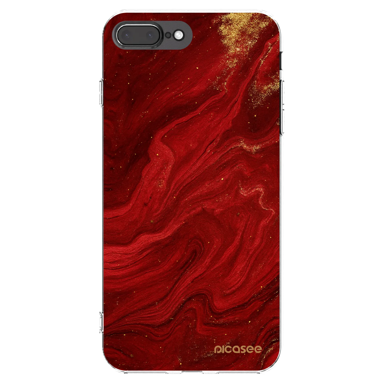 Picasee διαφανής θήκη σιλικόνης Apple iPhone 7 Plus - Red