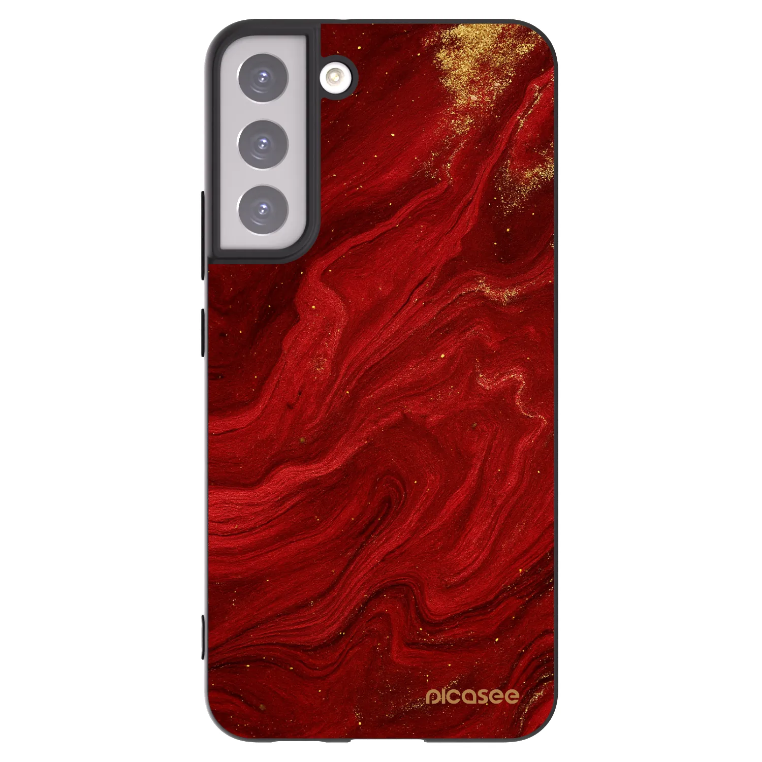 Picasee Μαύρη θήκη σιλικόνης για Samsung Galaxy S22+ 5G - Red