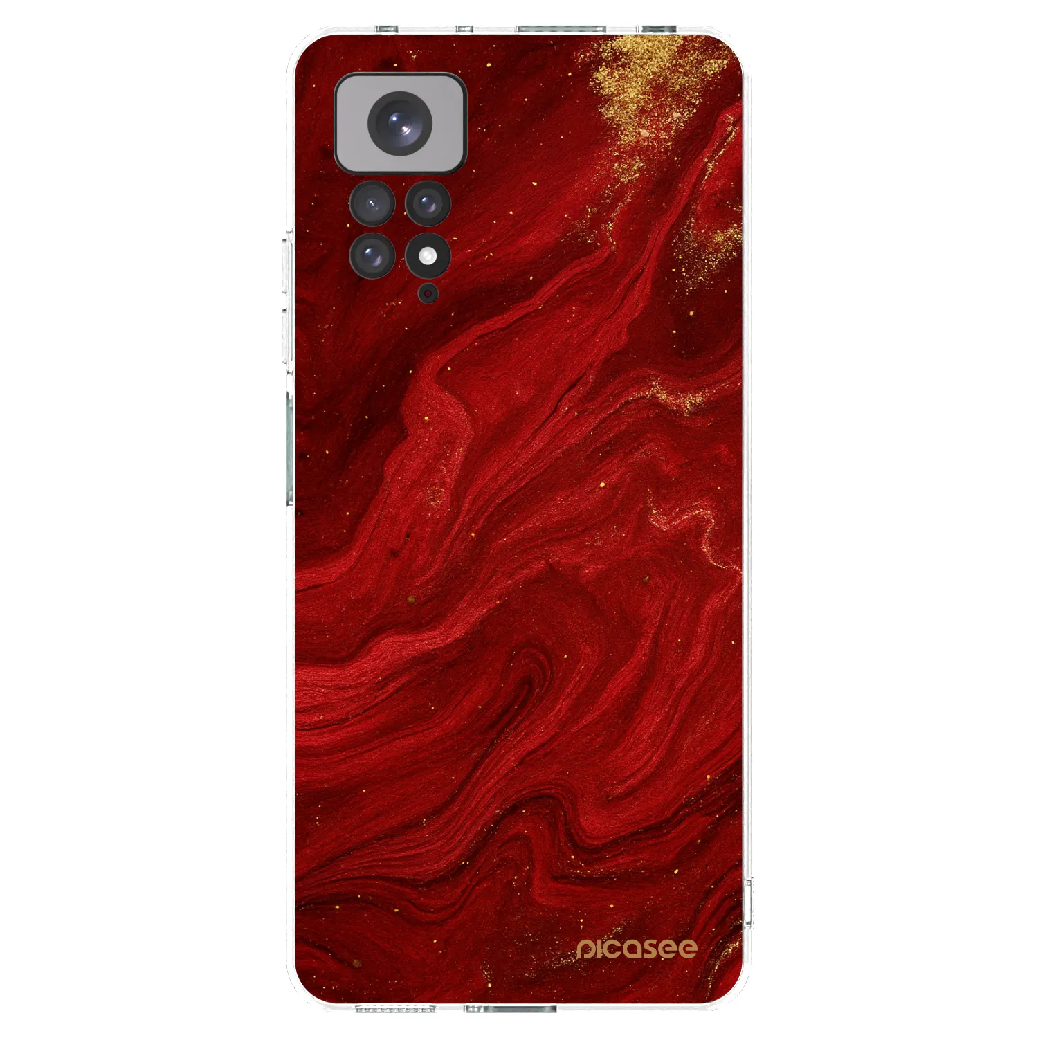 Picasee διαφανής θήκη σιλικόνης Xiaomi Redmi Note 11S 4G - Red
