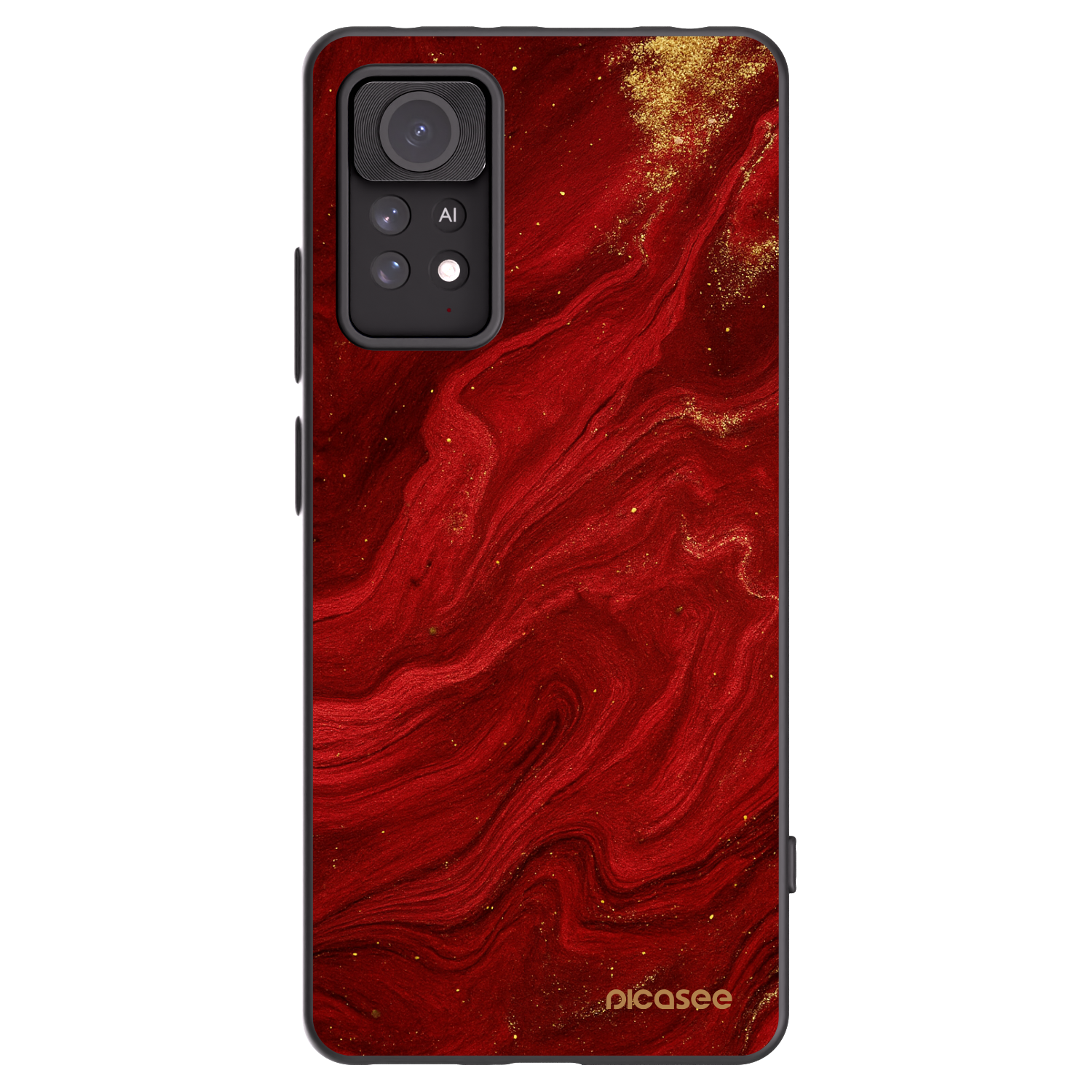 Picasee Μαύρη θήκη σιλικόνης για Xiaomi Redmi Note 11 Pro - Red