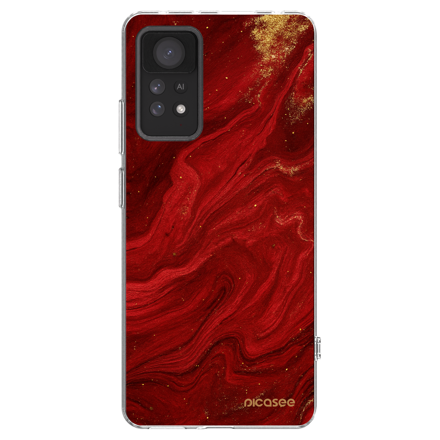 Picasee διαφανής θήκη σιλικόνης Xiaomi Redmi Note 11 Pro 5G - Red